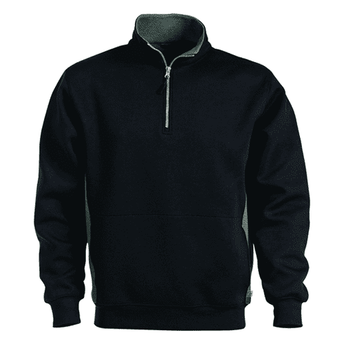 Fristads sweatshirt met rits 1705 DF - zwart/grijs