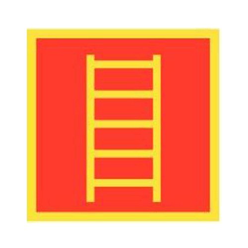Bord PVC 'brandladder/vlam' - fotolumininescerend (glow in the dark)