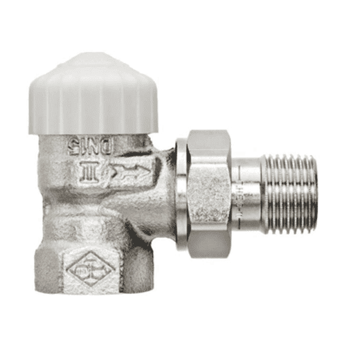 Heimeier V-exact thermostatische afsluiter met voorinstelling, haaks, binnendraad